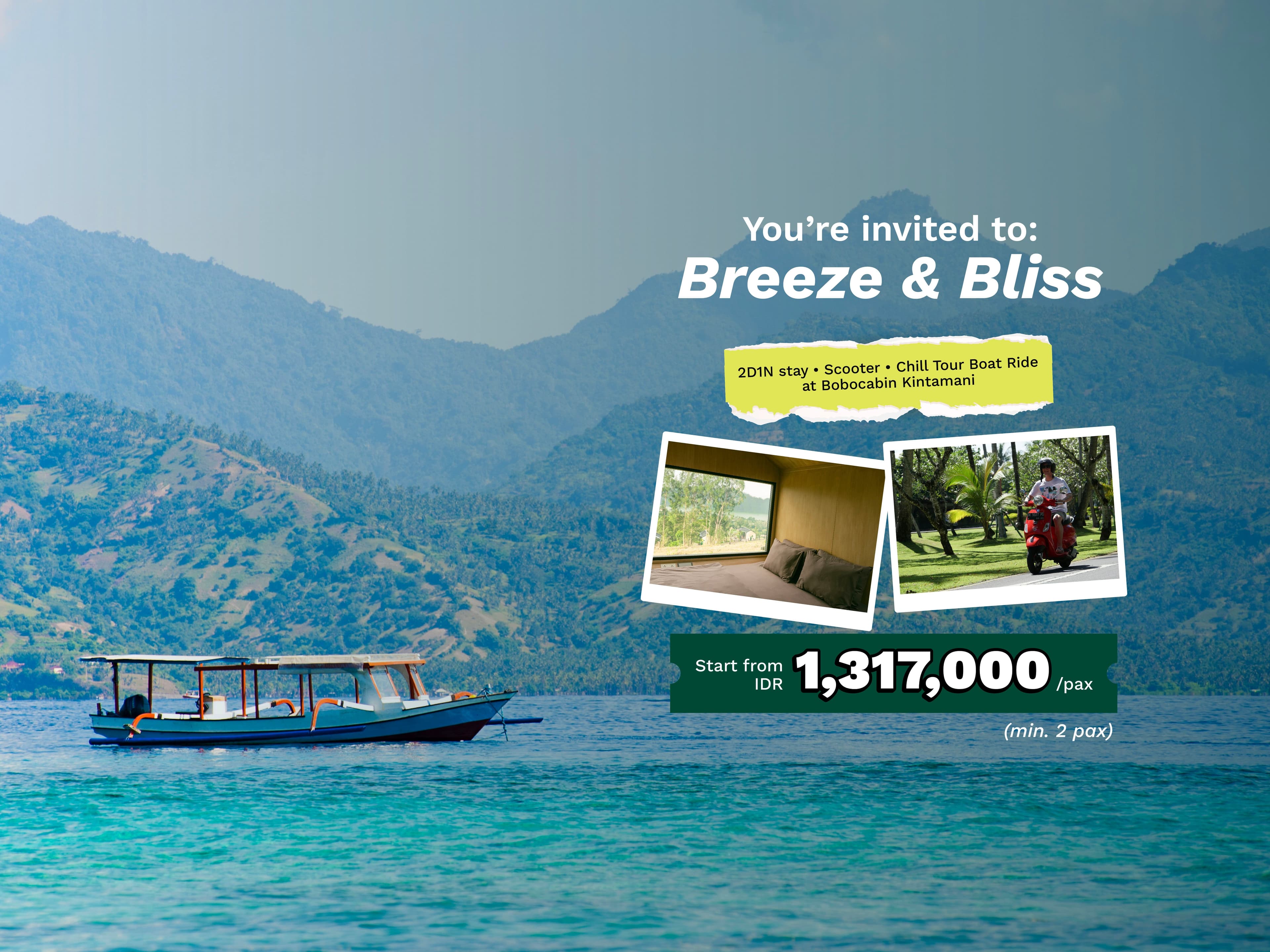 Breeze & Bliss: Kintamani Bali 2H1M - Scooter and Tour Boat