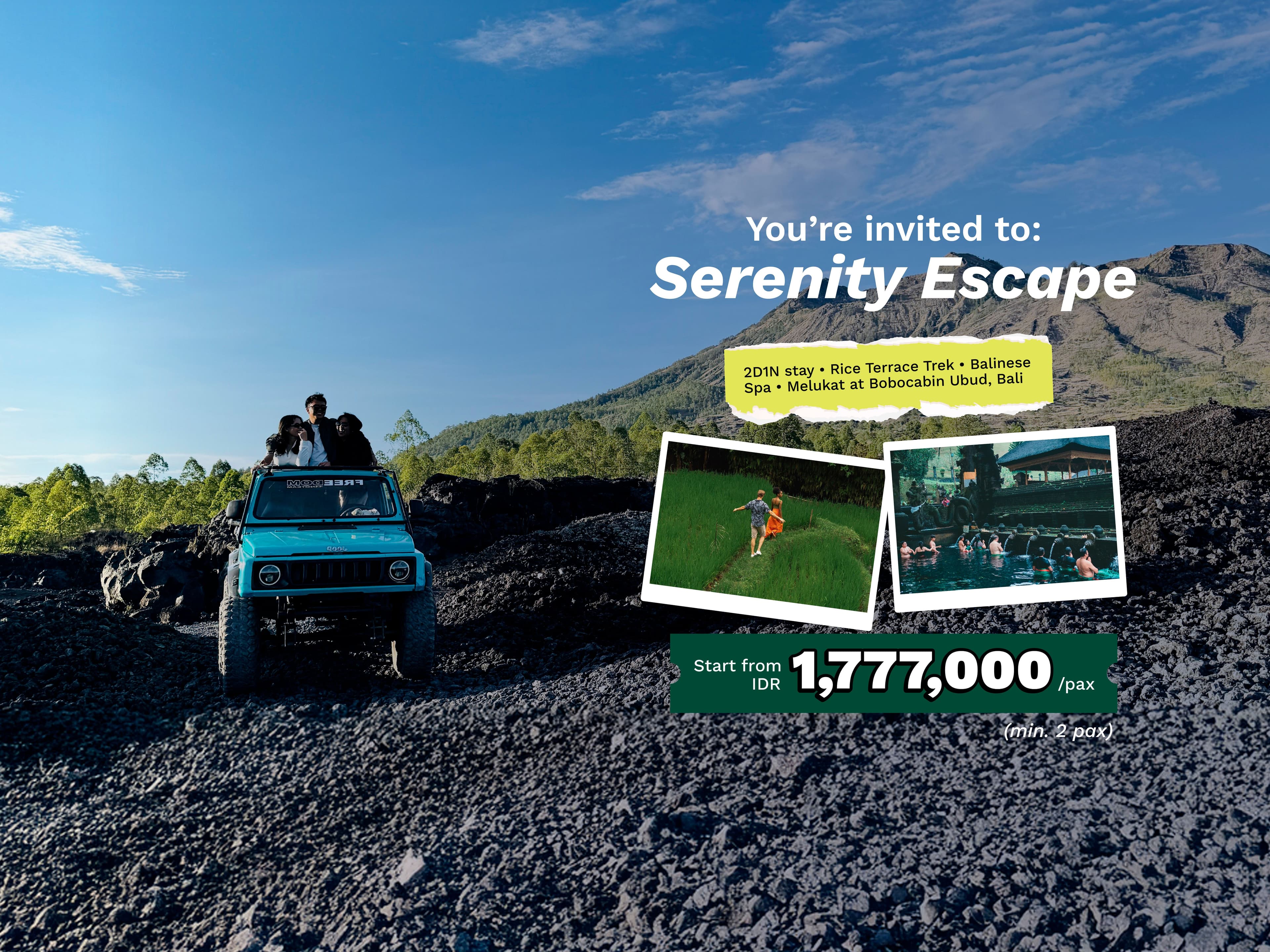 Serenity Escape: Ubud Bali 2H1M - Trek, Spa & Melukat