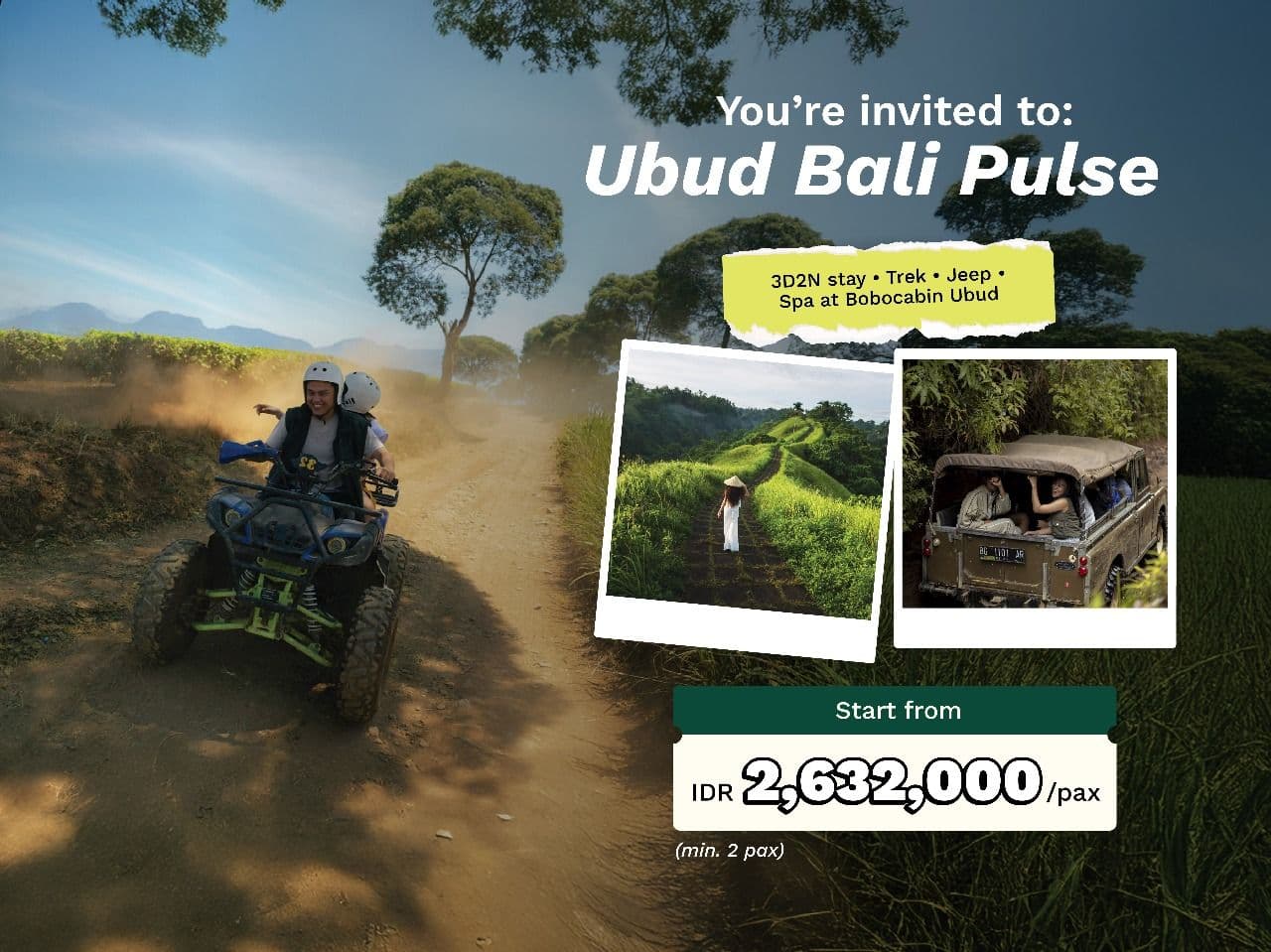 3H2M Ubud Serenity & Adventure: Dari Sawah hingga Gunung Batur