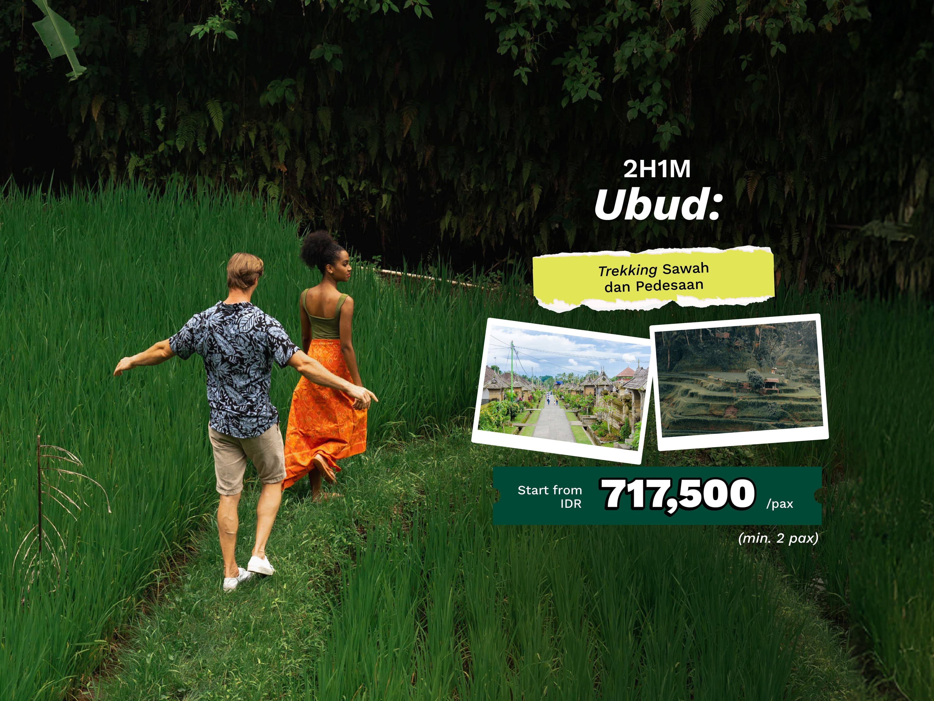 2H1M Ubud: Trekking Sawah dan Pedesaan